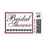 Hearts, Fancy Bridal Shower, Red and Black Stamps