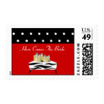 Here Comes the Bride Red and Black Postage
