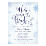 Here Comes the Bride Winter Snowflake Invitation