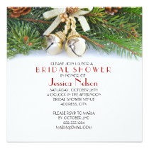 Holiday Christmas Ribbon Bridal Shower Card