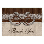 Horseshoes Country Western Wedding Thank You Card