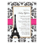 Hot Pink Eiffel Tower Parisian Bridal Shower Card
