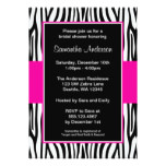 Hot Pink Zebra Bridal Shower Card