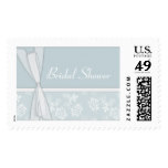 KRW Lace and Bows Blue Bridal Shower Stamp