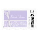 KRW Lace and Bows Lavender Bridal Shower Postage