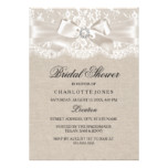 Lace Bow & Burlap Vintage Bridal Shower Invite