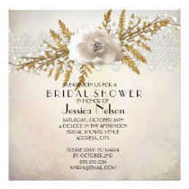 Lace Holiday Winter Bridal Shower Card