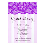 Lace Purple Bridal Shower Invitation