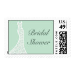 Lacy Mint Bridal Shower Stamp