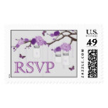 Lavender Dahlias on Branch RSVP Postage Stamp