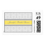 Lemon Damask Bridal Shower Wedding Stamps