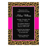 Leopard Hot Pink Bridal Shower Invitations