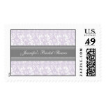 Lilac Damask Bridal Shower Wedding Stamps
