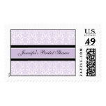 Lilac Damask Bridal Shower Wedding Stamps