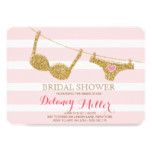 Lingerie Bridal Shower Invitation Pink & Gold