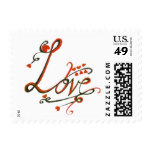 love in watercolor red flourish stamps