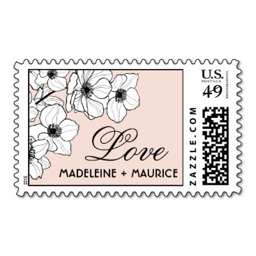 Love   Monogram Wedding Stamps | Anemone Flowers