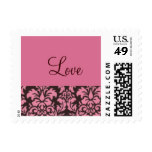 Love Pink Damask Shower Invitation or Wedding Postage