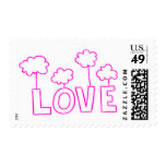 Love Purple And White Cloud Balloons Postage Stamp