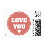 Love Red Burgundy White Heart Postage Stamps