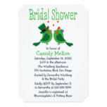 Lovebirds Green & White Bridal Shower Card