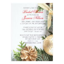 Luxury Gold Christmas Winter Bridal Invite