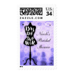 Mannequin Stand Vintage Retro Purple Bridal Shower Stamp
