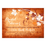 Maple leaves orange fall wedding bridal shower card