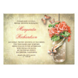 mason jar rustic bridal shower invitations