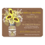 Mason Jar Sunflower Burlap Rustic Bridal Shower Card