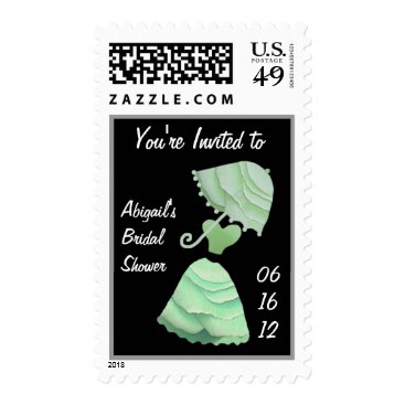 MINT GREEN Bridal Shower Customized Invitation Postage Stamps
