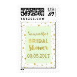 Mint Green Gold Confetti Bridal Shower Stamp