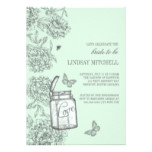 Mint Green Mason Jar Floral Bridal Shower Card