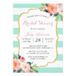 Mint Green Stripes | Floral Chic Bridal Shower Card