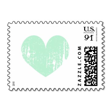 Mint green vintage heart 91 cent wedding stamps
