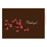 Mocha / Pink Cherry Blossom Note Cards Thank you