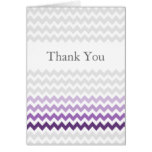 Mod chevron purple Ombre wedding Thank You Card