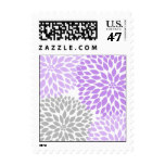 MOD Lavender and Gray Dahlia Bridal or Baby Shower Postage