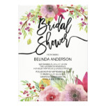 Modern Autumn Floral Bridal Shower Invitation