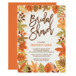 Modern Autumn Leaves Bridal Shower Invitation