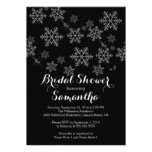 Modern Black Snowflake Bridal Shower Invitation