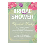 Modern Chic Watercolor Floral Bridal Shower Green Card