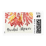 Modern Colorful Autumn Leaves Bridal Shower Postage