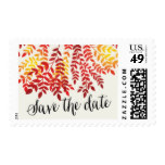 Modern Colorful Autumn Leaves Save The Date Postage Stamp