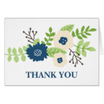 Modern Floral Bridal Shower (Royal Blue and Green) Card