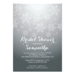 Modern Gray Snowflake Bridal Shower Invitation