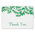 Modern Green Floral Leaf Flourish Thank You Note Card