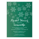 Modern Green Snowflake Bridal Shower Invitation