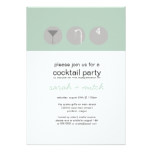 Modern Mint Green Cocktail party Bridal Shower Card