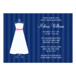 Modern Navy Blue and Pink Gown Bridal Shower Card